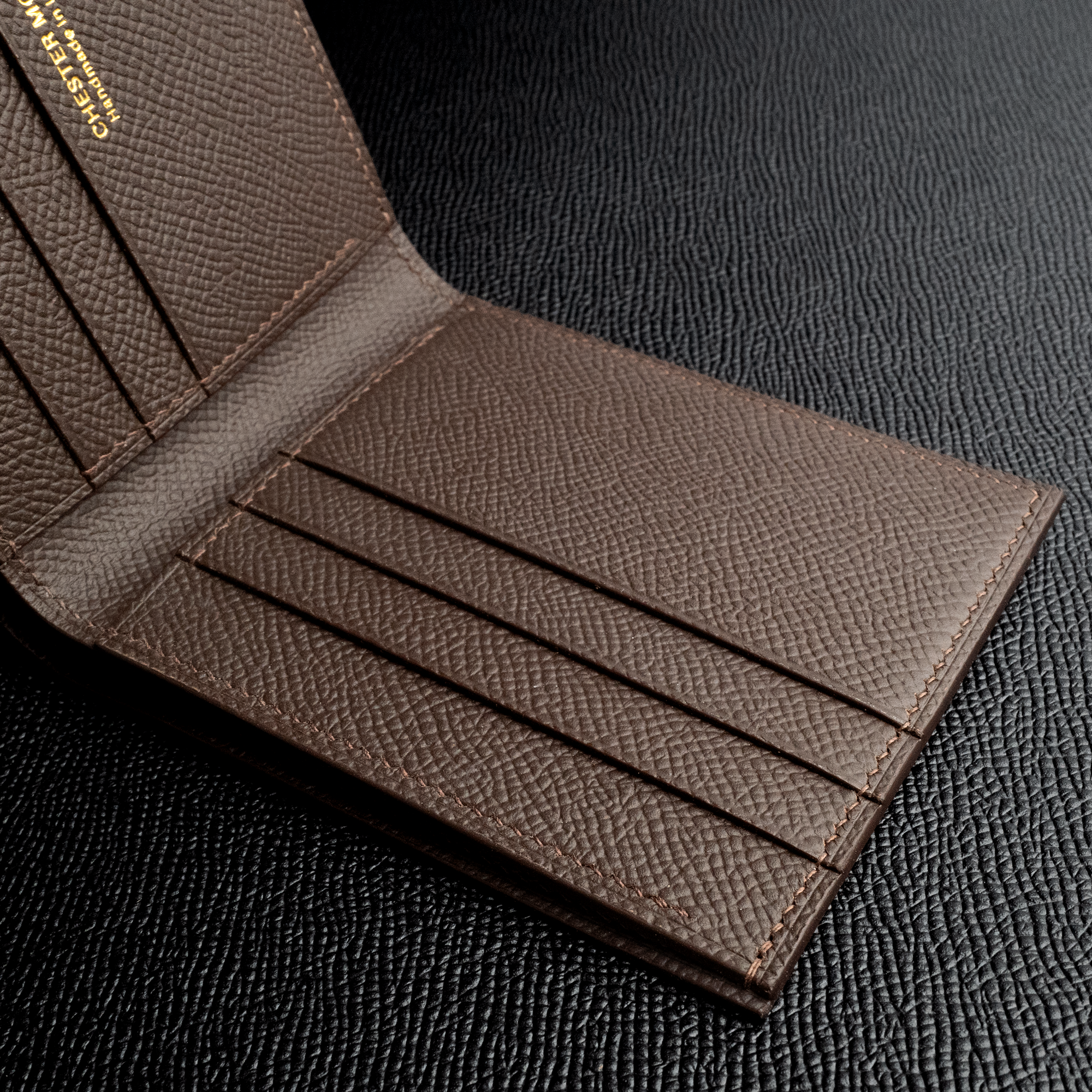 In-stock: #90 Dark Brown Epsom Calf Bifold Wallet