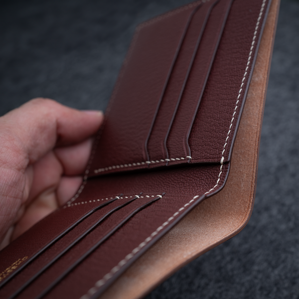 In-Stock: #90 Japanese Shell/French Chévre Bifold Wallet