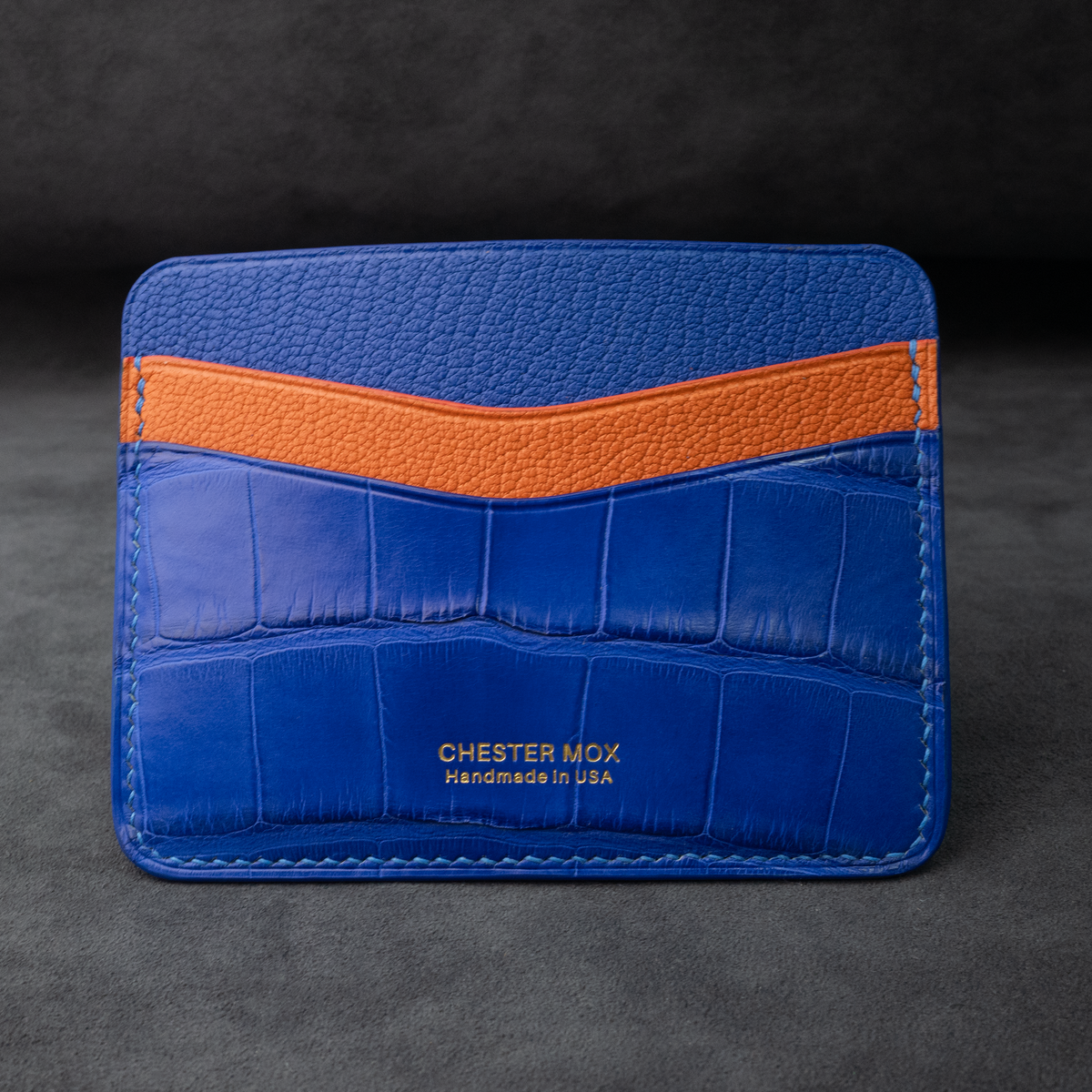 In-Stock: #56 DUAL Side American Alligator + French Chèvre Leather Slim Wallet