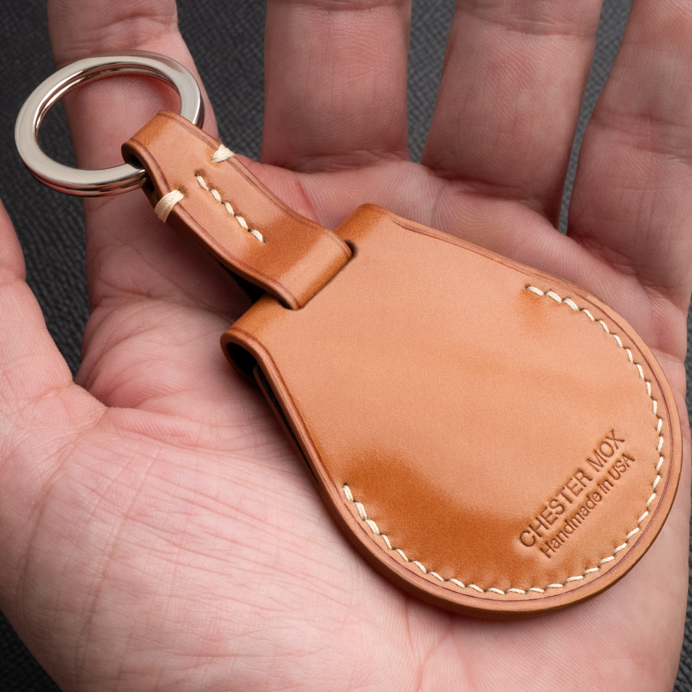 Japanese Shell Cordovan Apple AirTag Key Ring