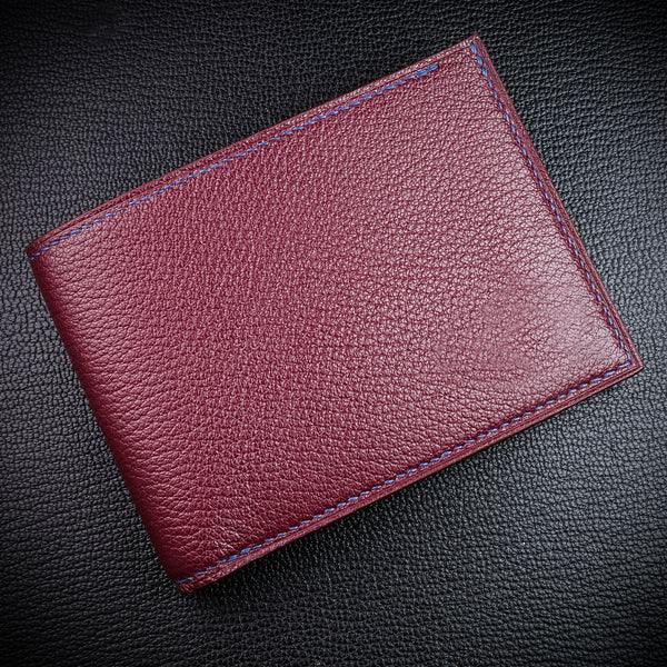 #194 Merlot French Chèvre Small Leather Bifold Wallet