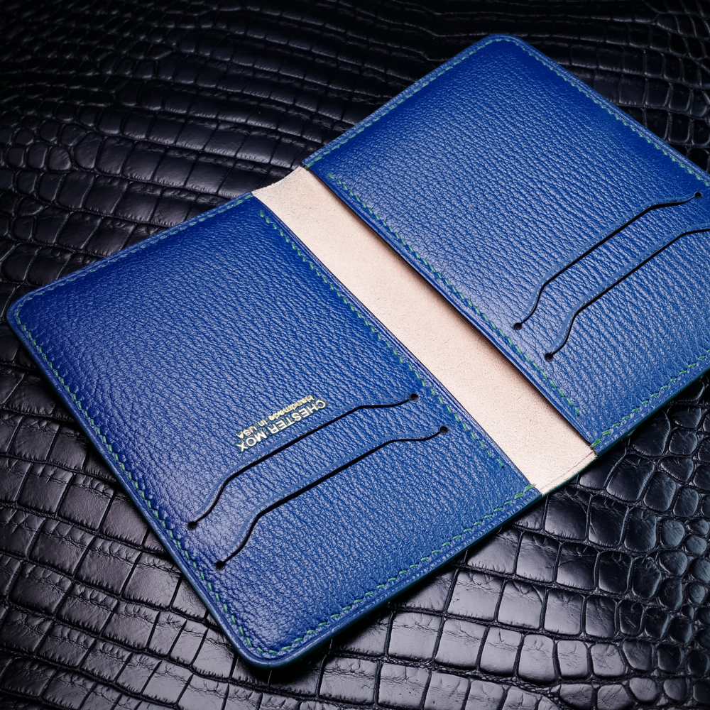 #50.2 Shell Cordovan & French Chèvre Combo Leather Compact Bifold