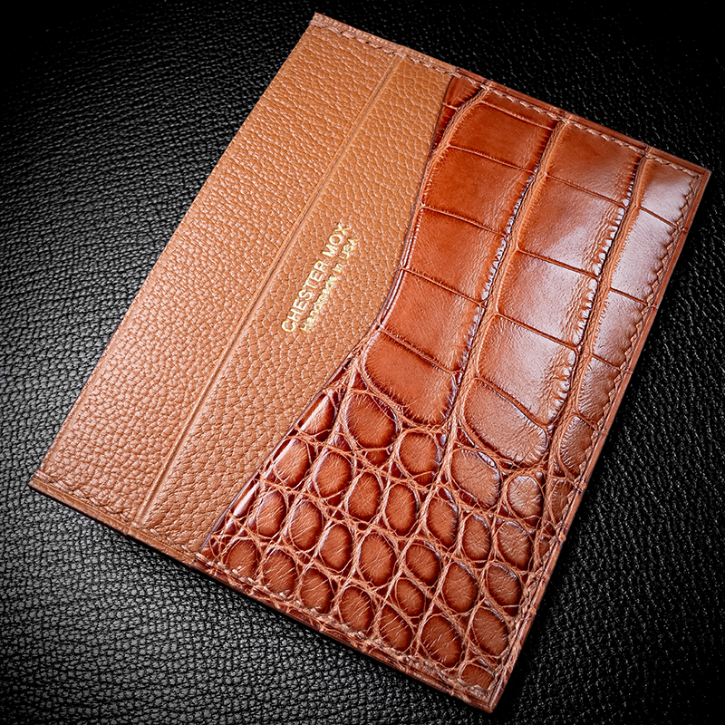 57 BYO American Alligator + French Chèvre Leather Slim Wallet