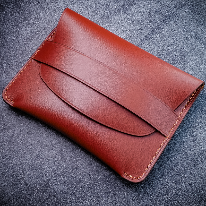 Red Leather Slim Card Holder Woman Leather Card Case Men 