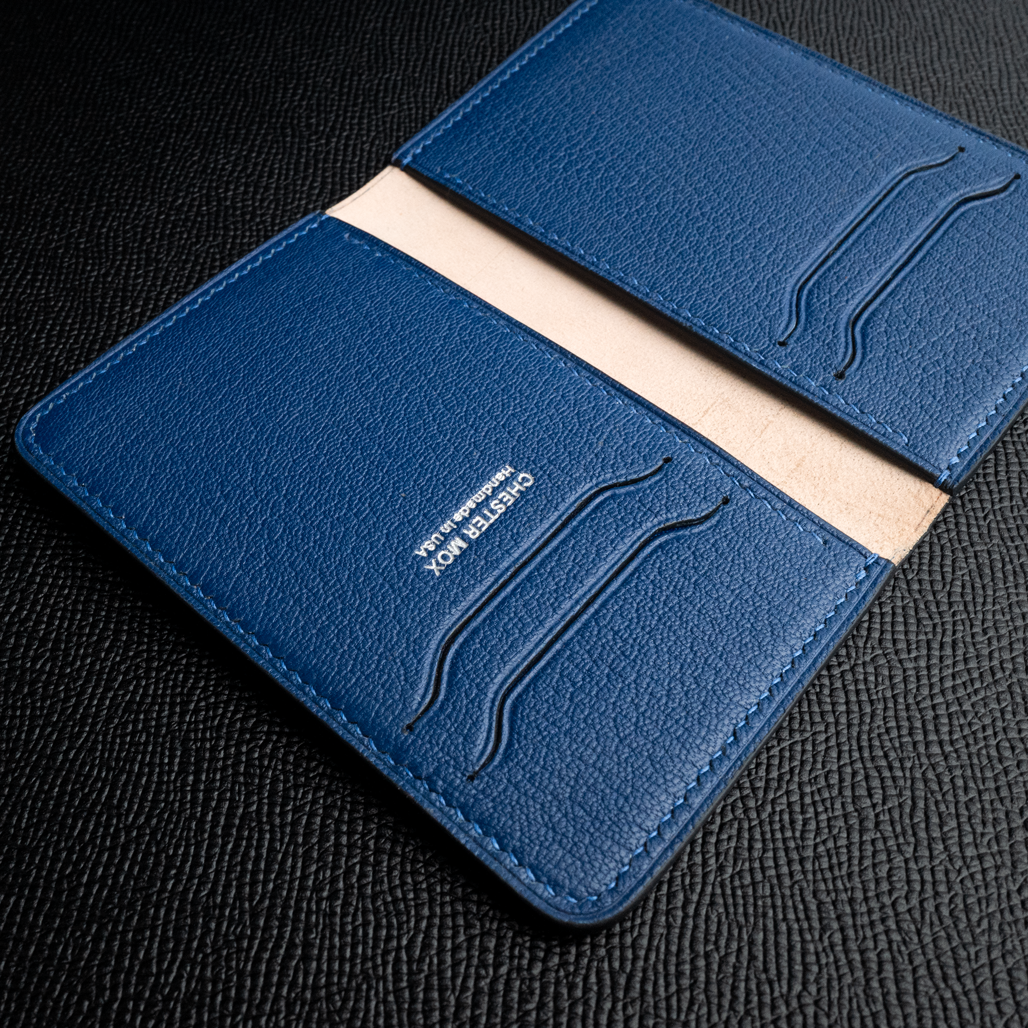 In-Stock: #50.2 Navy Japanese Shell Cordovan/French Chévre Compact Bifold Wallet