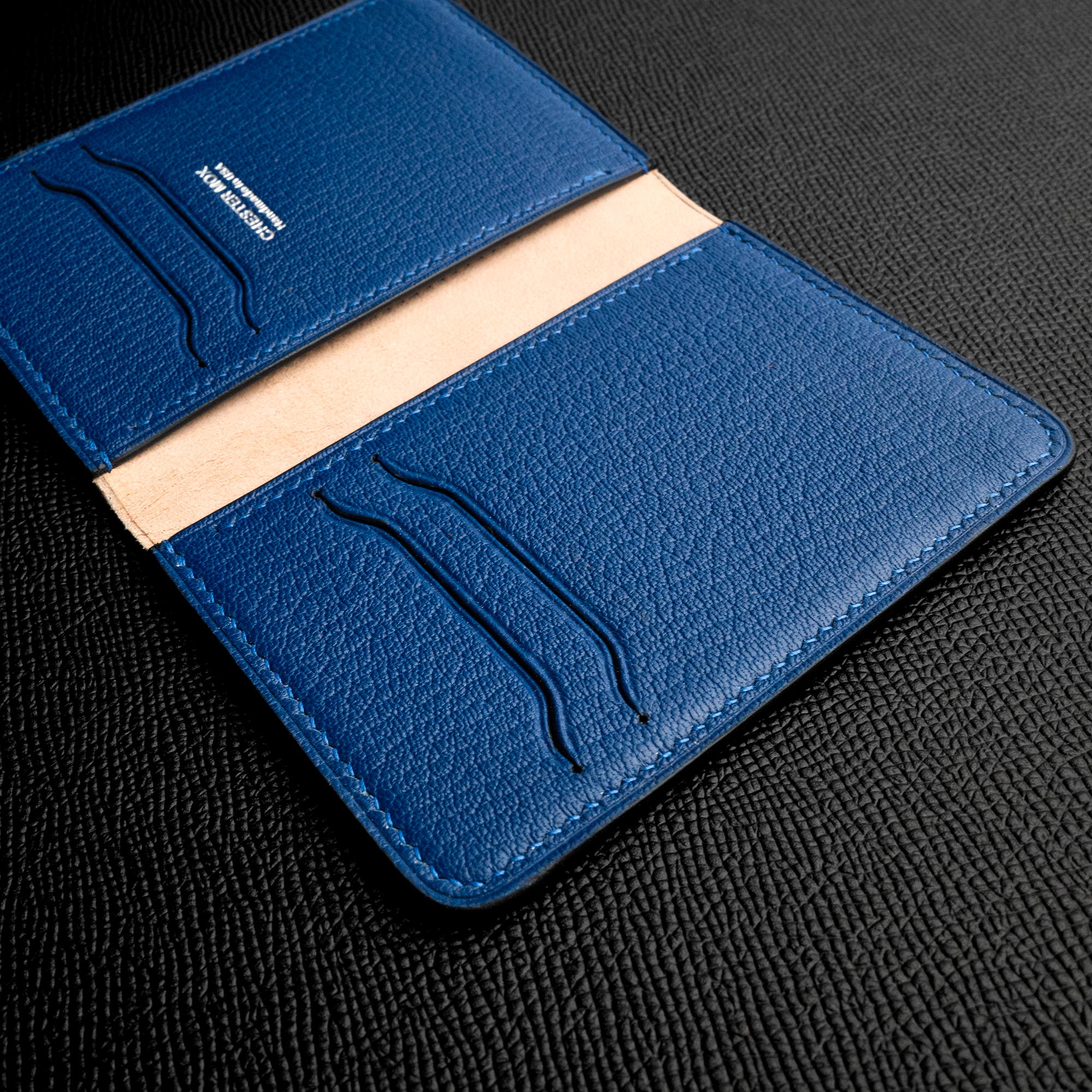 In-Stock: #50.2 Navy Japanese Shell Cordovan/French Chévre Compact Bifold Wallet