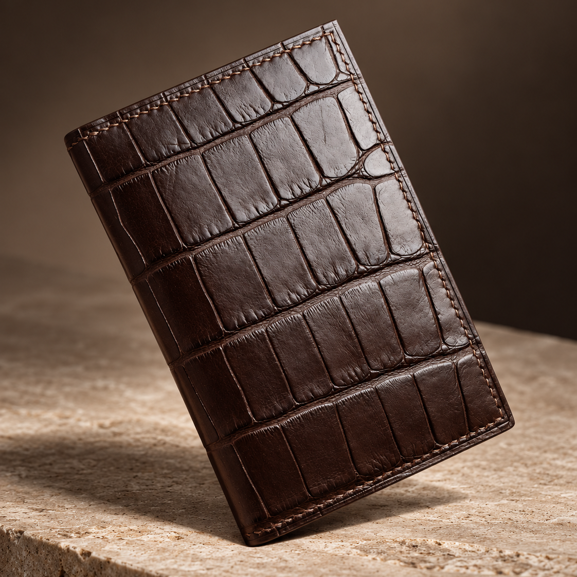 #54 American Alligator/French Chévre Compact Bifold Wallet