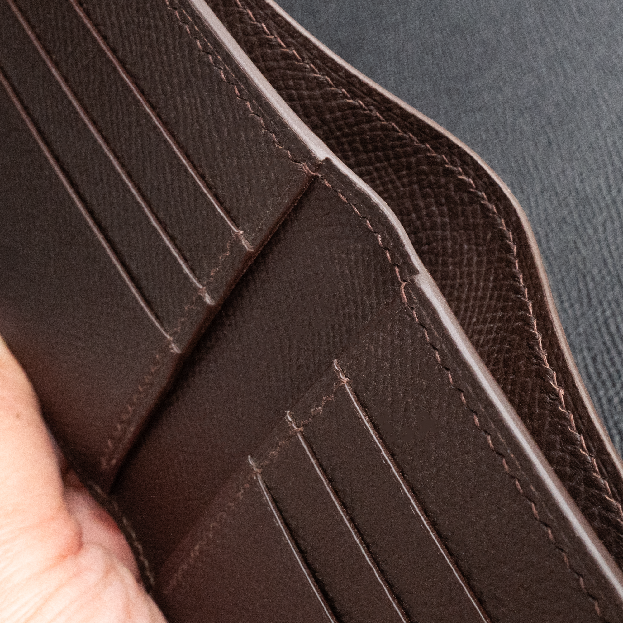 In-stock: #90 Dark Brown Epsom Calf Bifold Wallet