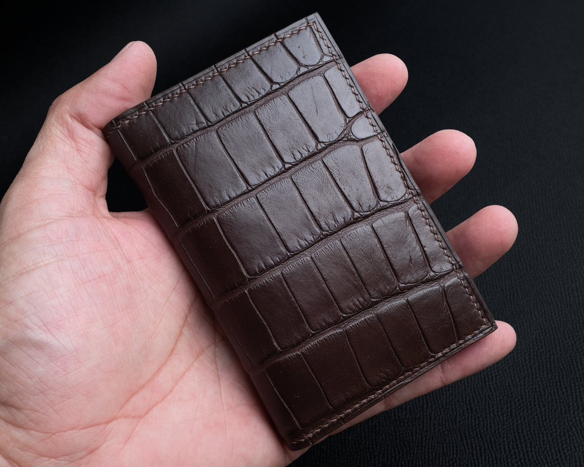 #54 American Alligator/French Chévre Compact Bifold Wallet