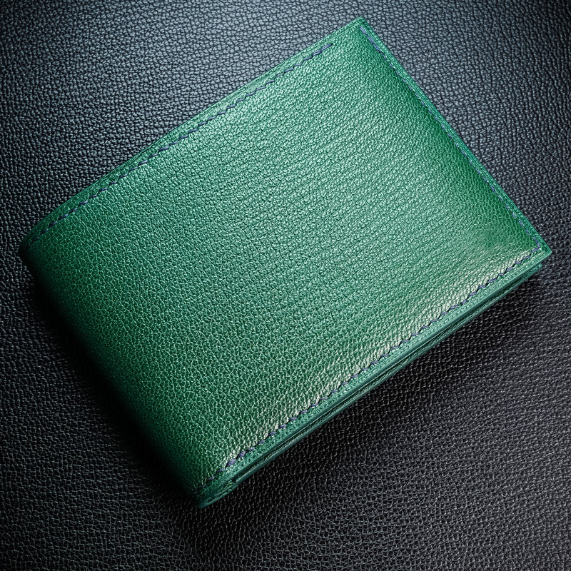 #194 Kelly Green French Chèvre Small Leather Bifold Wallet