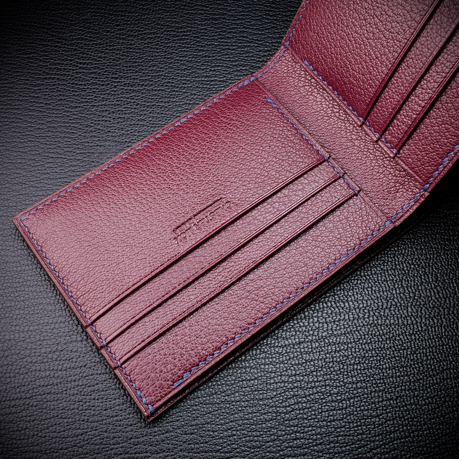 #194 Merlot French Chèvre Small Leather Bifold Wallet