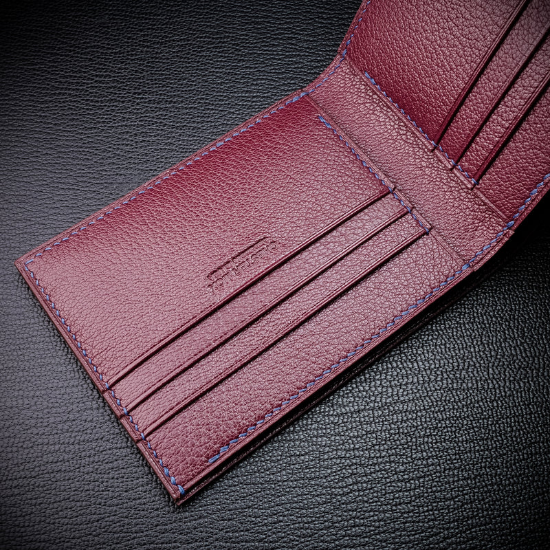 #194 Merlot French Chèvre Small Leather Bifold Wallet – Chester Mox