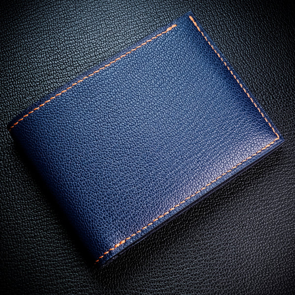 #194 Navy French Chèvre Small Leather Bifold Wallet