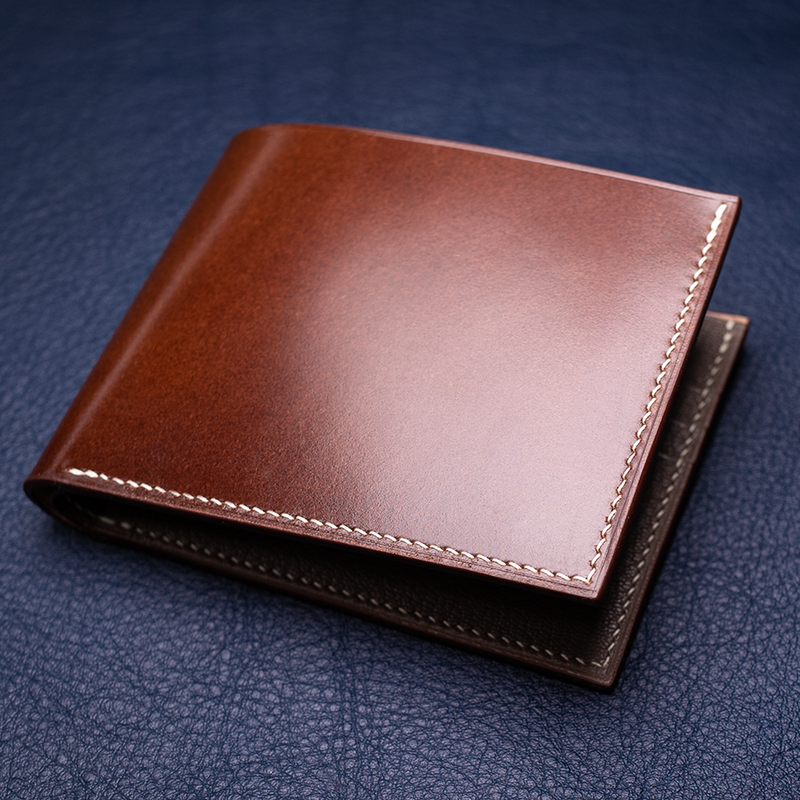 #194 Shell & Chèvre Leather Combo Bifold Wallet