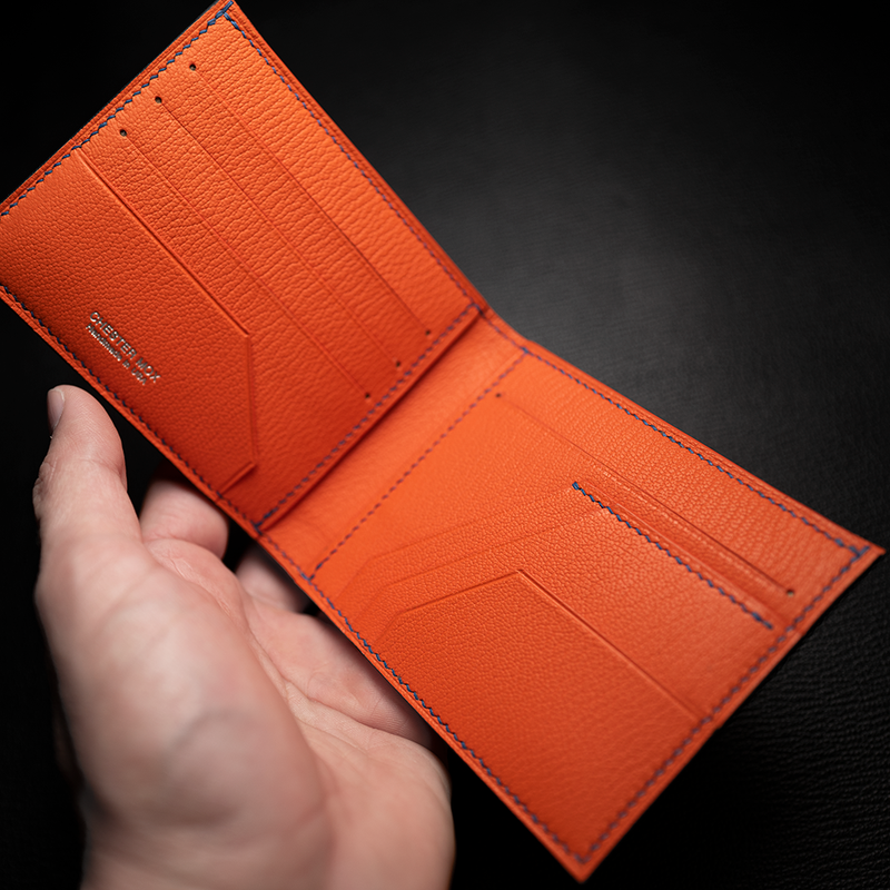 mens orange wallet