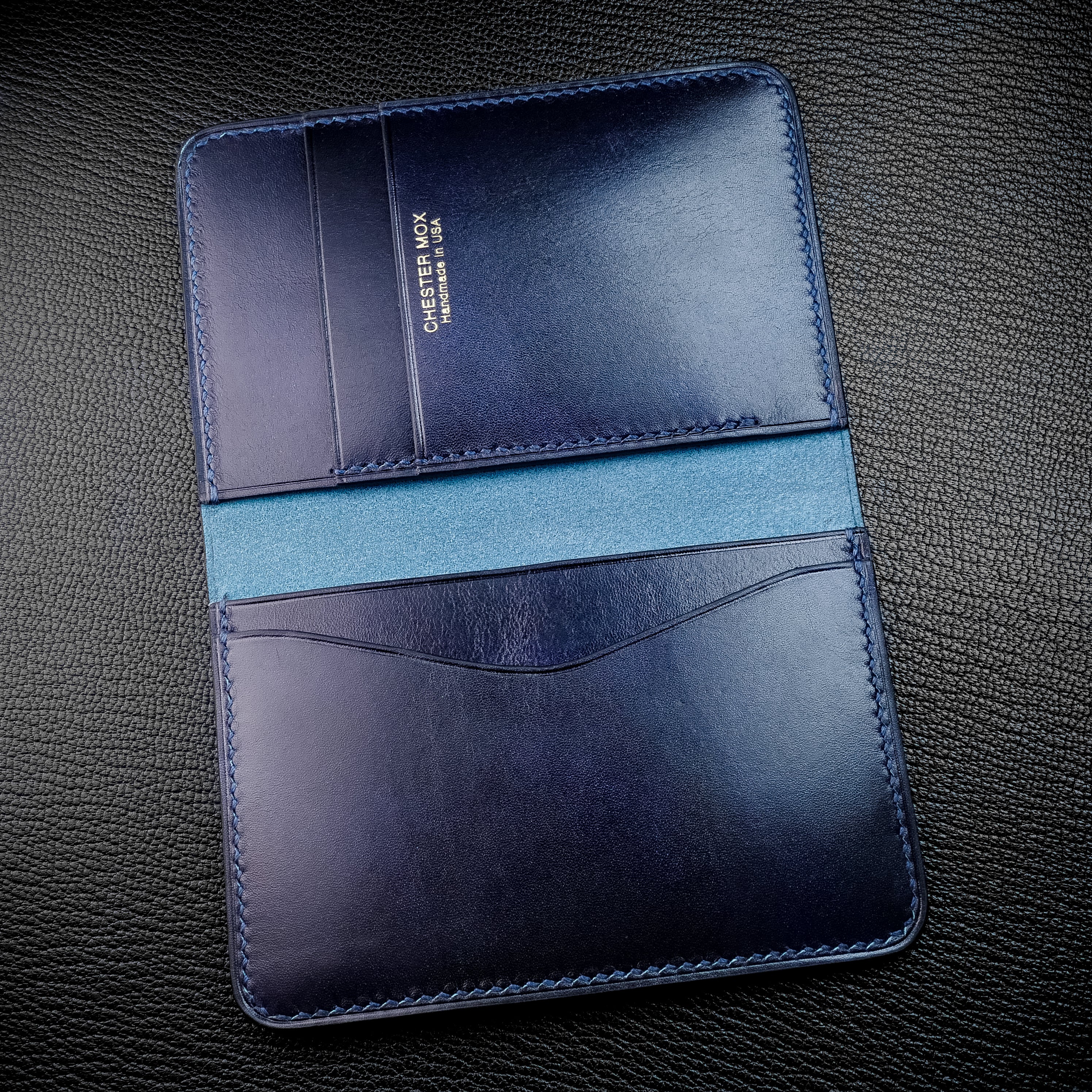 #53 Museum Lapis Blue Calf Compact Bifold Wallet