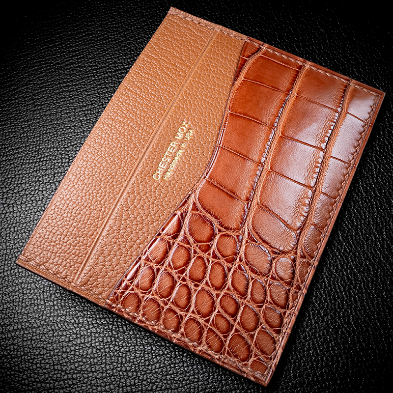 #57 BYO American Alligator + French Chèvre Leather Slim Wallet