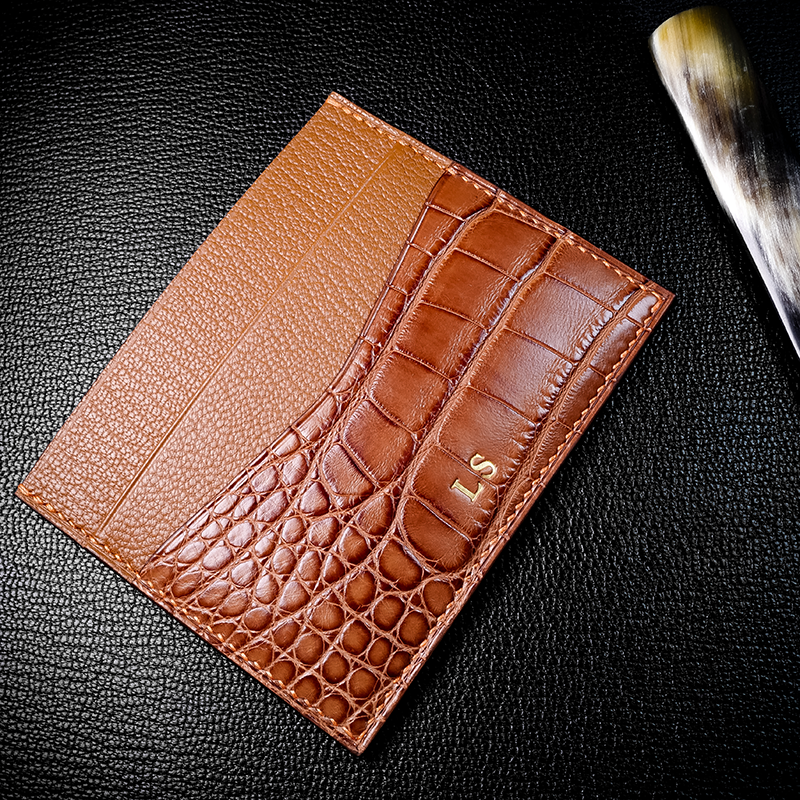 #57 BYO American Alligator + French Chèvre Leather Slim Wallet