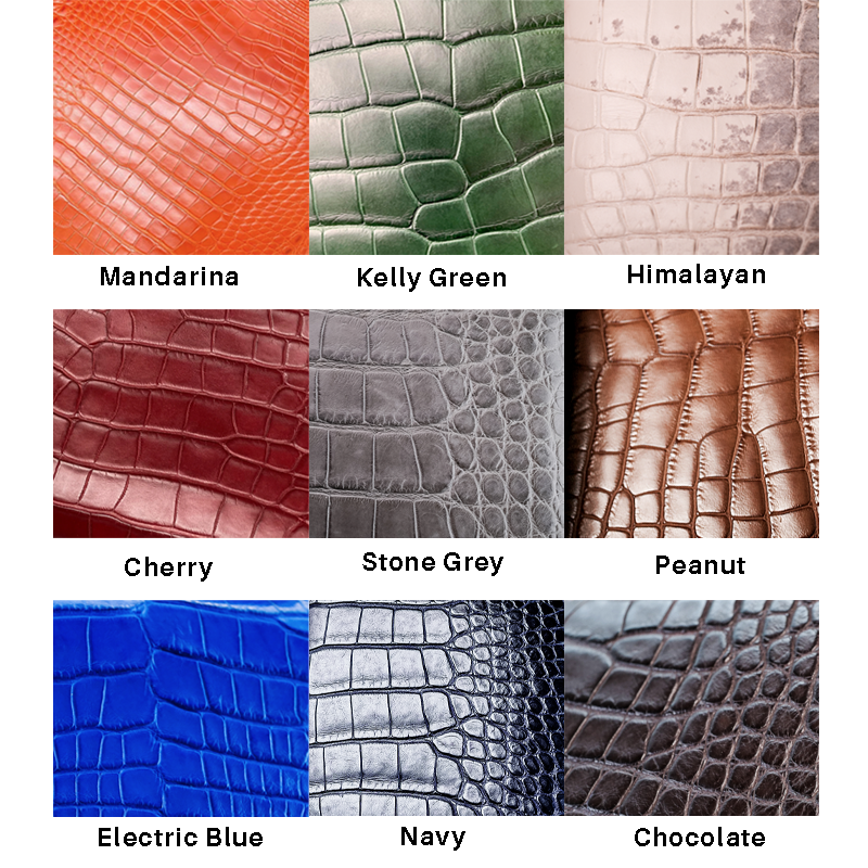 Jefferson Glazed Genuine American Alligator Leather ID Wallet - Chestnut